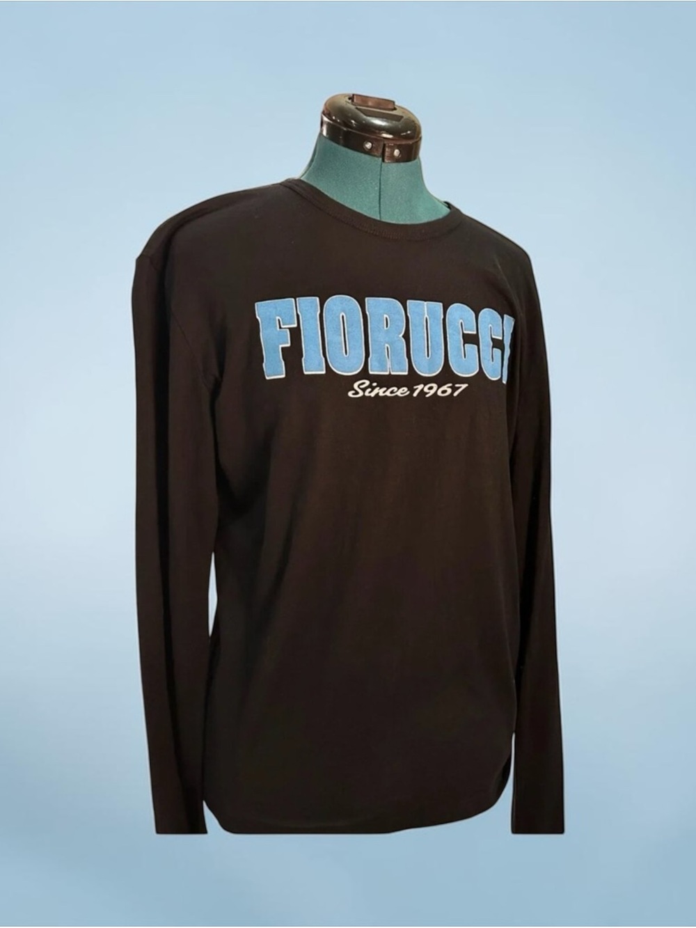 Fiorucci Black Long Sleeve Tee with Blue Logo